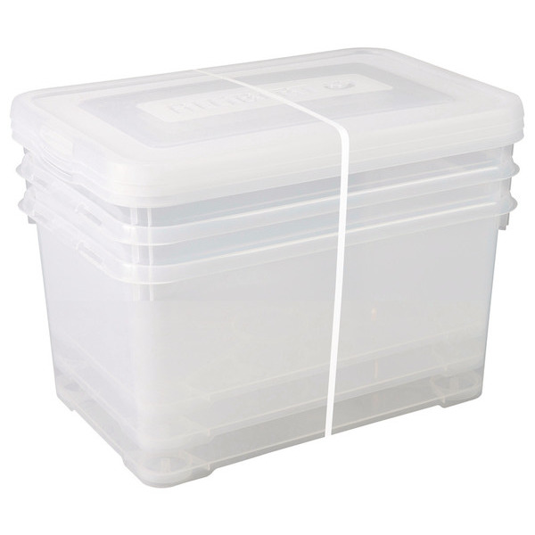Lot de 3 Handy box 50L transparent