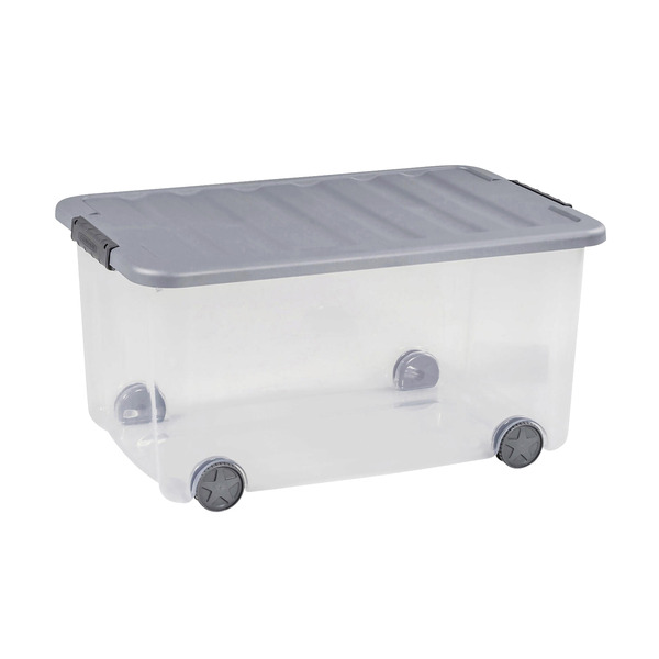 Malle de rangement grise