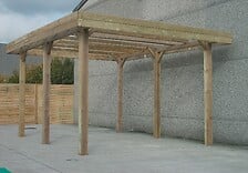 SOLID Carport modular en bois sans couverture 5...