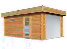 SOLID Garage toit plat en bois 19.26m² Modern
