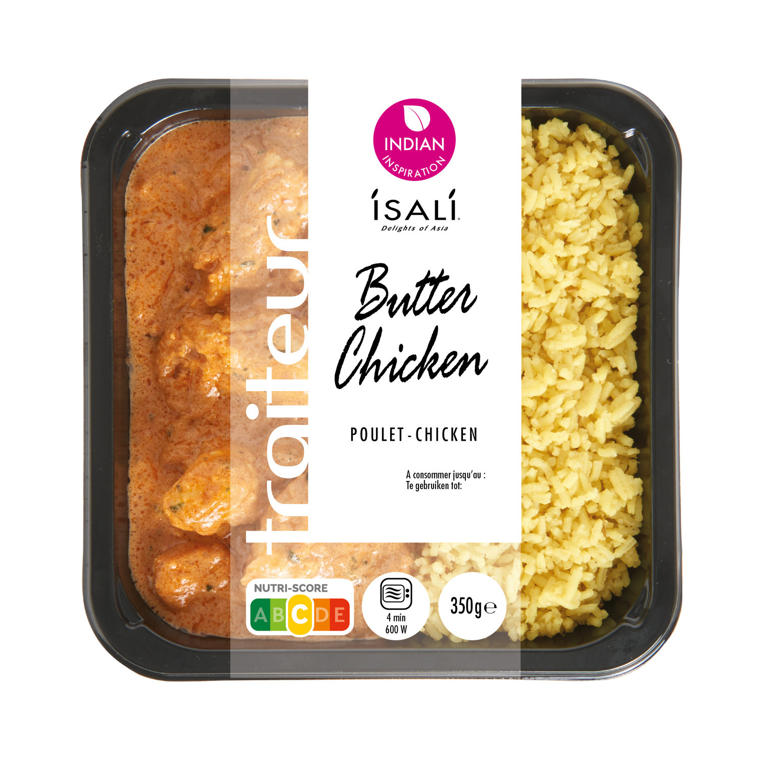 Plat cuisiné indien Butter Chicken et riz Pilau...