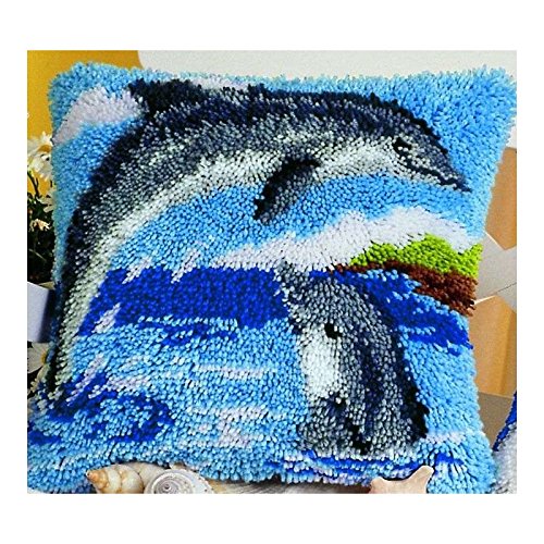 Kit coussin au crochet, dauphins, multi-couleurs