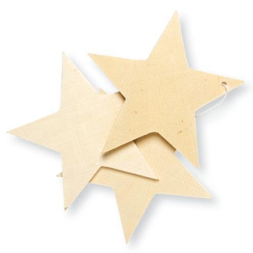 - star formes en bois, lot de 3, beige