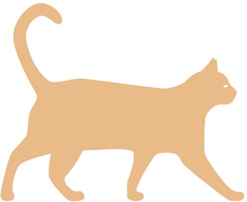 - 8 x 9,5 cm chat formes en bois, lot de 3, beige