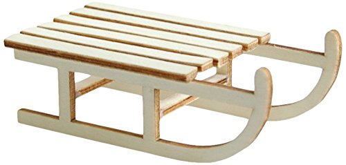 9,5 x 4,5 x 3 cm en bois 2 pièces beige traîneau