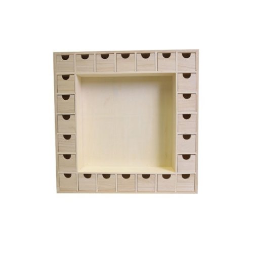 Calendrier de l'avent en bois, forme carrée