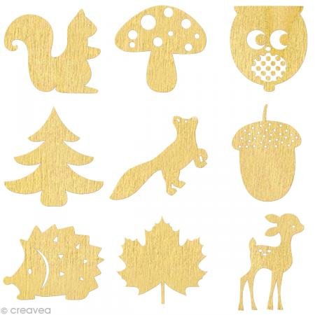 Coffret de mini décorations automnales en bois ...