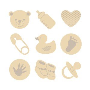 27 supports en bois naissance à décorer