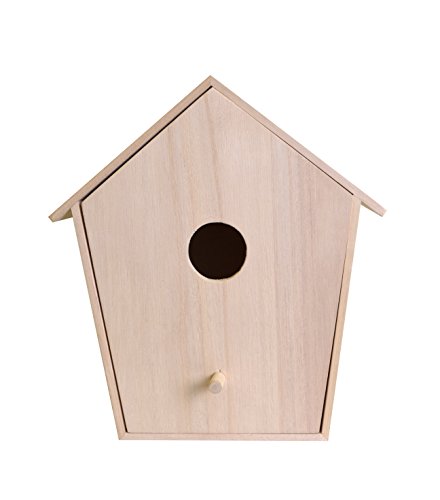 20 x 13 x 22 cm nichoir en bois avec tiroir beige