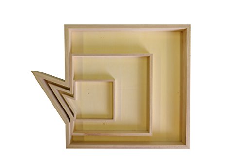 Bulles cadres en bois 3 pièces beige