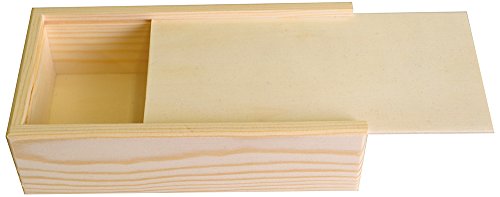 Boîte à dominos en bois beige 18,5 x 9,8 x 5,1 cm