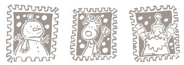 Tampon timbres postaux noël