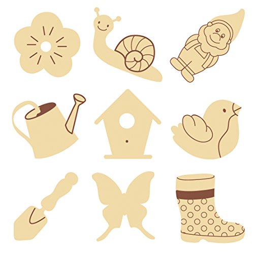 Mini jardin 2,5 cm formes en bois, beige