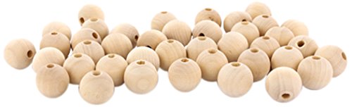 - 18 mm - 40 pièces en bois brut avec trou perl...