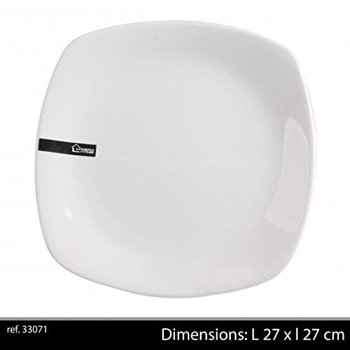 Assiette Blanche Carré 27 x 27 cm - Plat Blanc ...