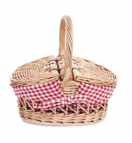 Panier à couvercle vichy rouge