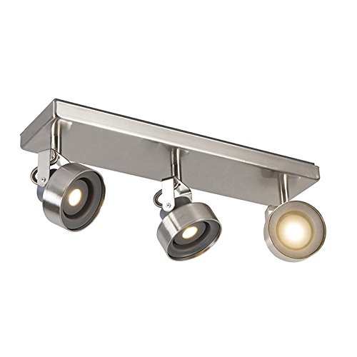 Light Topps Design,moderne plafond plafonnier spot sqaar 3 spots allongé gris metal oblongue / led incluses module max. 3 x 6.8 watt 5420060403958 (5420060403958)
