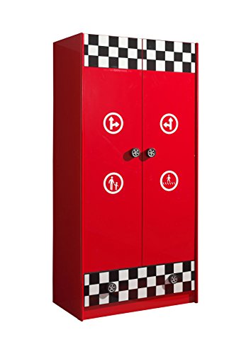 Sc865wrr monza armoire avec 2 portes mdf rouge ...