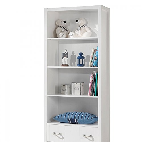 Lebi9014 lewis bibliothèque bois blanc 200 x 87...