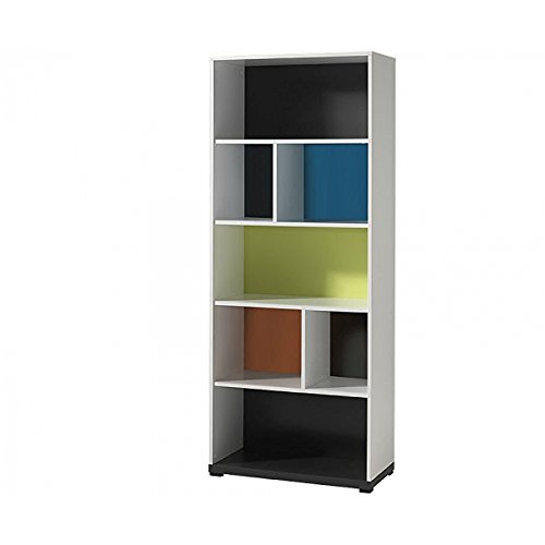 Nibi2214 nixon bibliothèque bois blanc 200 x 80...