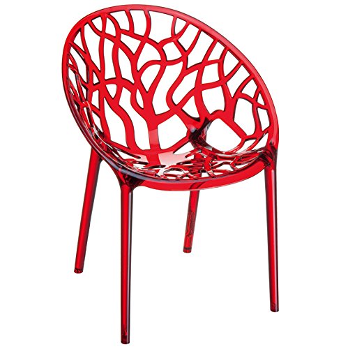 - chaise moderne ' geo ' rouge transparent en p...