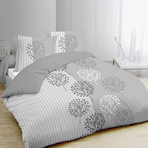 Housse de couette 240x260 + 2 taies ANNA Gris 1...