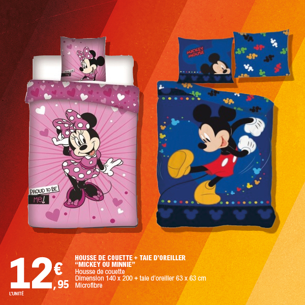 “MICKEY OU MINNIE” HOUSSE DE COUETTE + TAIE D’OREILLER code EAN 5425039186559 