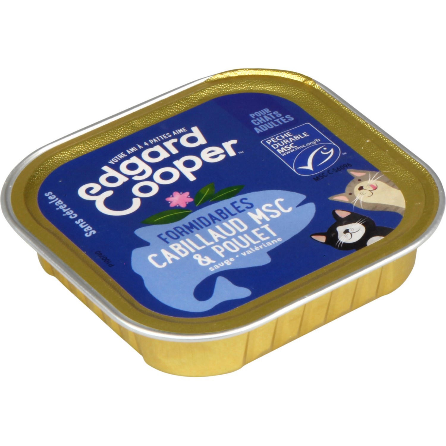 Pâté pour chats cabillaud &  poulet EDGARD COOPER