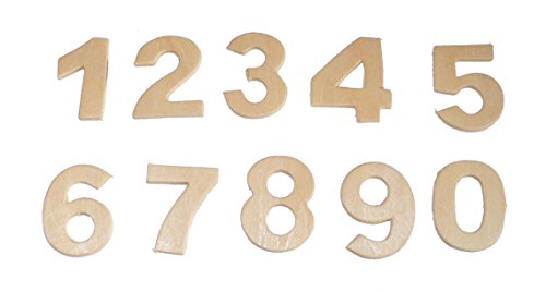 Chiffres découpé en bois - env. 25 mm - 30pc. -...