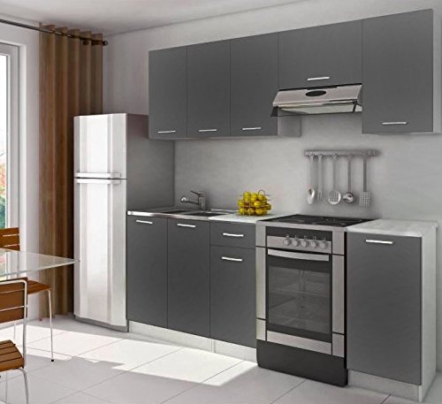 Cuisine complète 2m20 lamina grise foncée pas c...