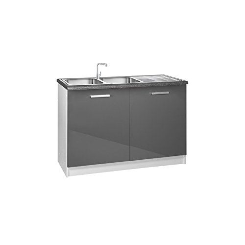 Meuble de cuisine bas sous-evier 120 cm TARA gr...