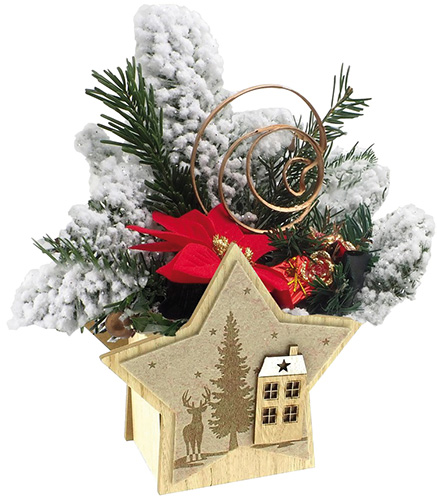  COMPOSITION SAPIN FLOQUE ÉTOILE EN BOIS code EAN 5521548955458 
