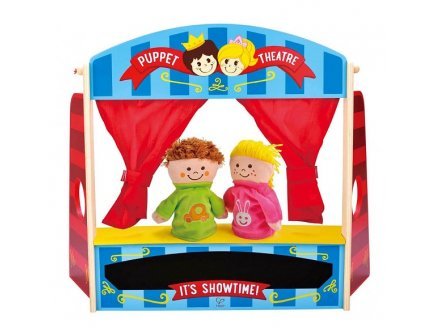 Hape - théâtre en bois + 2 marionnettes 5555550094207 Hape International Hape - théâtre en bois + 2 marionnettes 5555550094207 Hape International