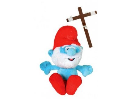 Marionnette a fil : grand schtroumpf en peluche...