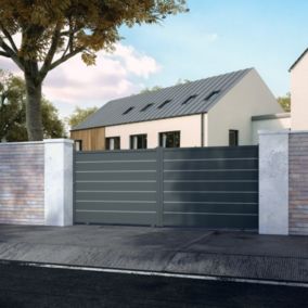  Portail coulissant Marcq aluminium gris RAL 7016 l.410,4 x H.164,8 cm 4ALU code EAN 5600930248500 