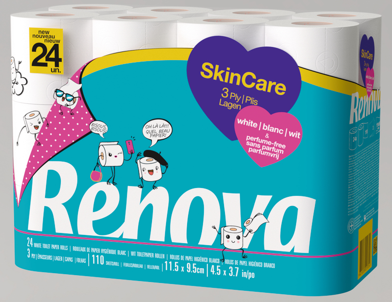 PAPIER HYGIÉNIQUE SKINCARE 3 PLIS RENOVA