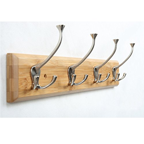 Hooks Bois massif Bamboo Wall Hanger Hanger Mén...