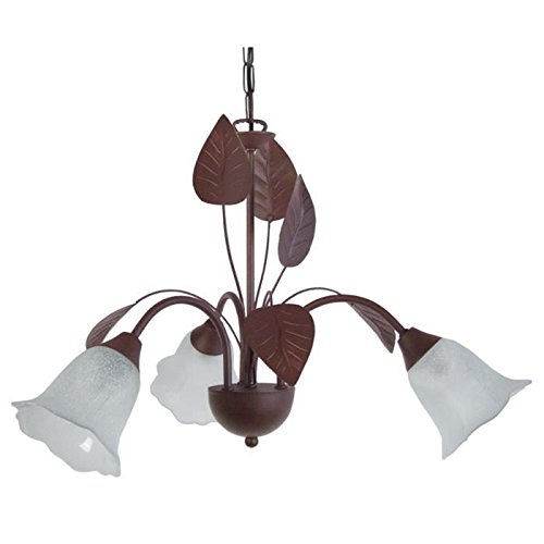 GLANTINE Lustre Suspension fer forge 3 Lum marron