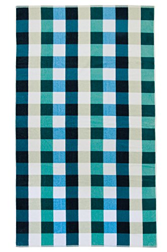 SO MY HOME by JMA Serviette de plage en velours - 100x180cm en pur coton - Motif MOSAIQUE (Marine) code EAN 5607078857779 