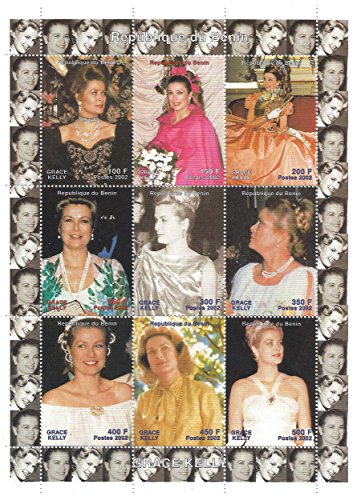 Grace Kelly actrice classique feuille de timbre...