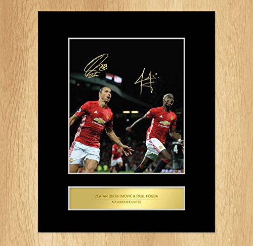 Paul Pogba Zlatan Ibrahimovic Signé photo monta...