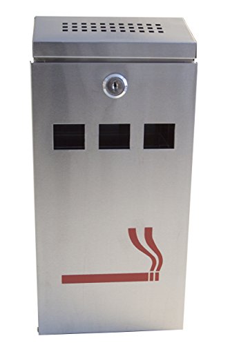 Furnished Argent cigarette Cendrier mural d'extérieur Cendrier Poubelle en acier inoxydable Club Pub 5696314251907 (5696314251907)