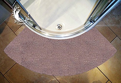 large couleur de pierre tapis de douche courbée