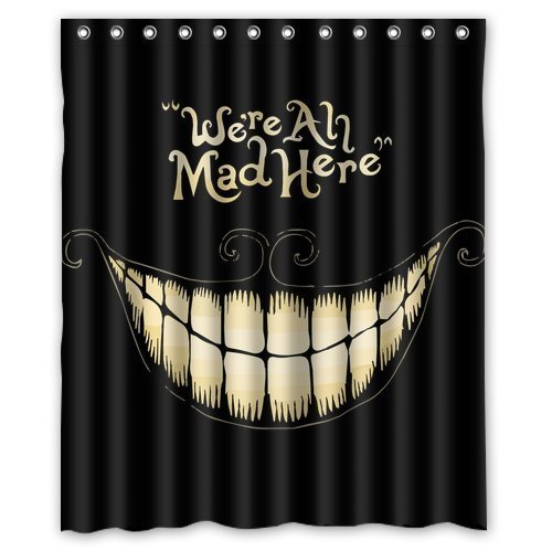 Alice In Wonderland Christmas Gift Design of Waterproof Bathroom Fabric Shower Curtain with 12hooks 60"x72" inch 5698398523307 CoolFashion