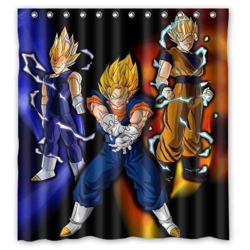 Dragon Ball Z Christmas Gift Design of Waterproof Bathroom Fabric Shower Curtain with 12hooks 66"x72" inch 5698398529903 CoolFashion