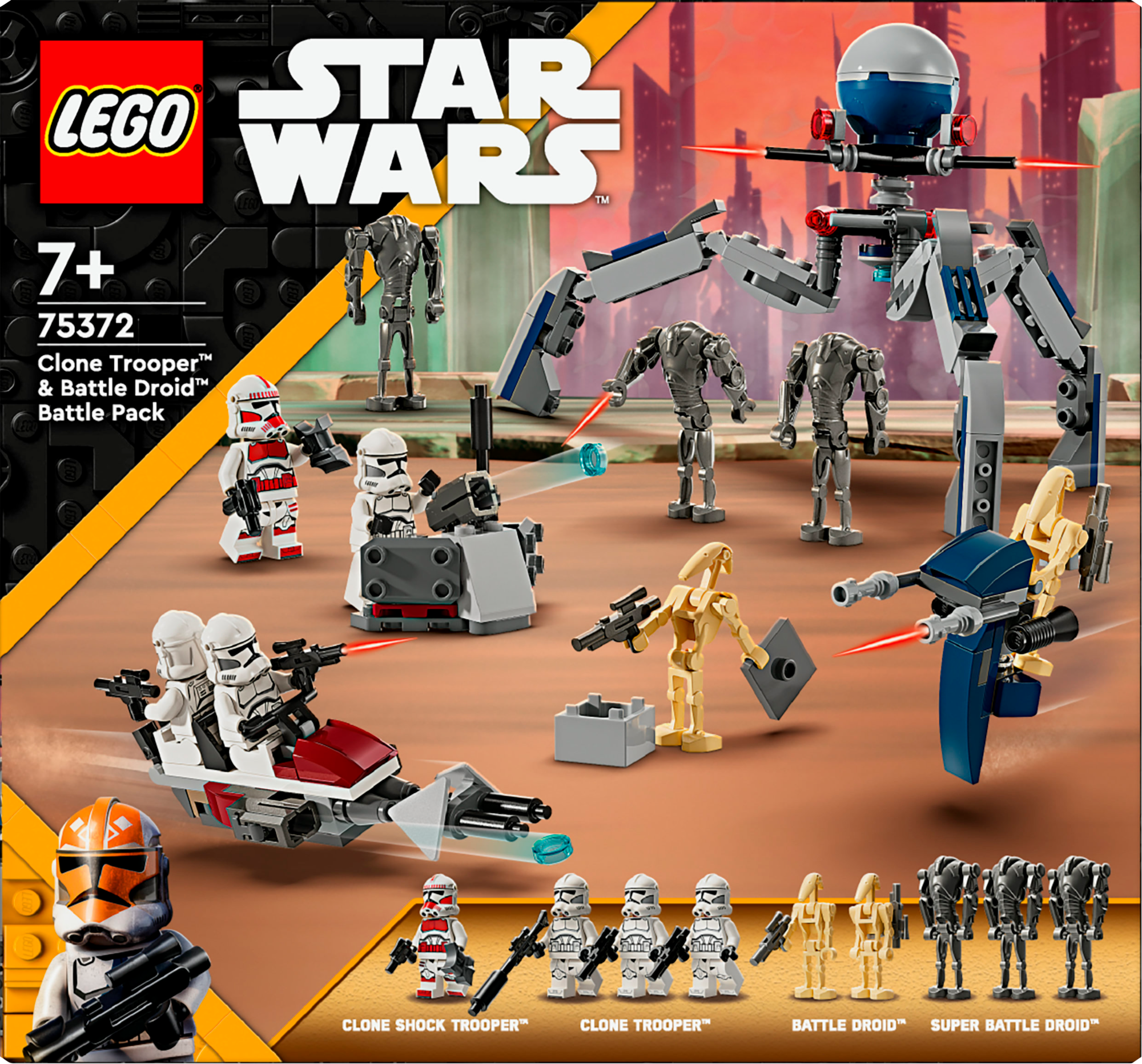 LEGO 1. L’évasion en Speeder™ BARC 
2. Pack de combat des Clones Troopers™ et Droïdes de combat code EAN 5702017584362 