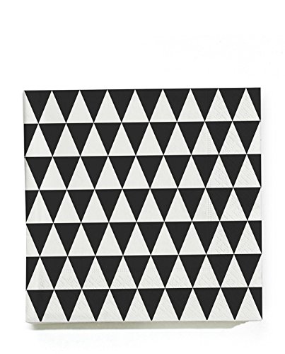 Lot de 20 serviettes papier - triangle noir