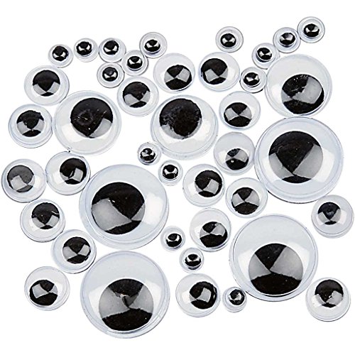 Yeux pupille mobile, d: 4-20 mm, autocollant, 1...
