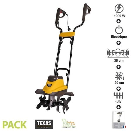 Motobineuse Électrique 1000 Watts Largeur Travail 36cm Texas  ... 5708906917396 TEXAS