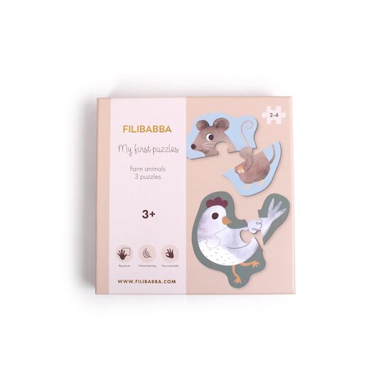  BB&Co Set de 3 mes 1ers puzzles Animaux de la ferme Multicolore  code EAN 5712804027620 